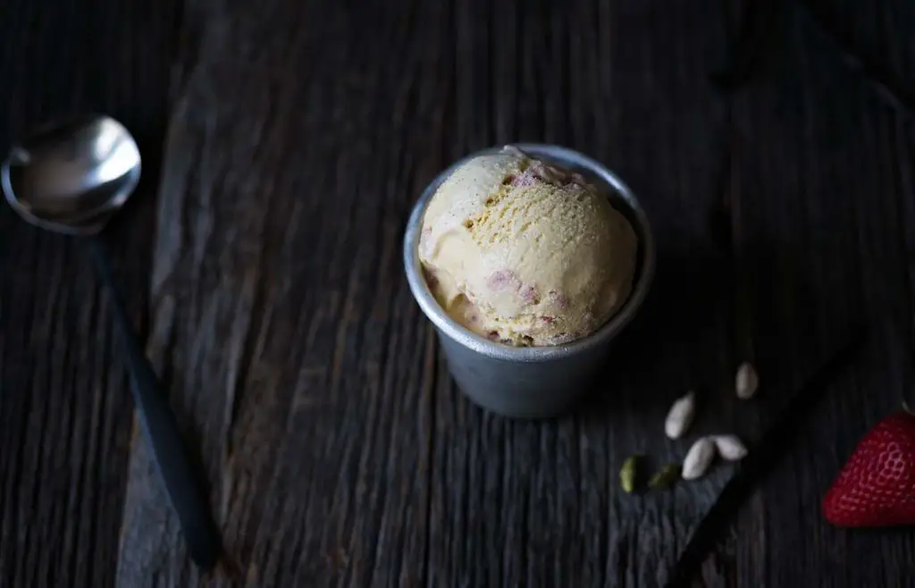 Vanilla Bean Cardamom Strawberry Ice Cream