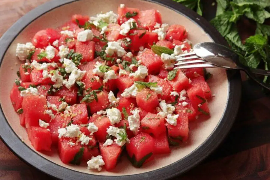 Minty Watermelon Salad