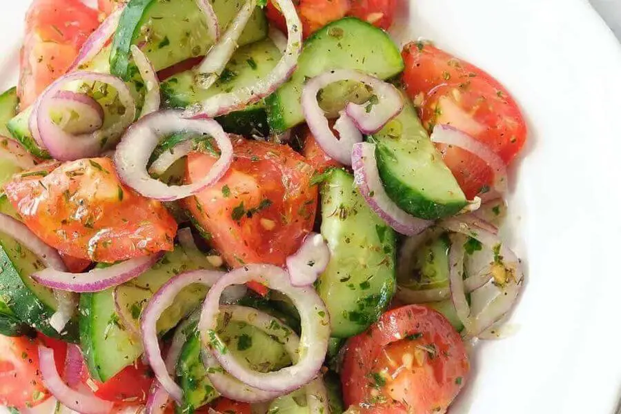 tomato,cucumber and onion salad