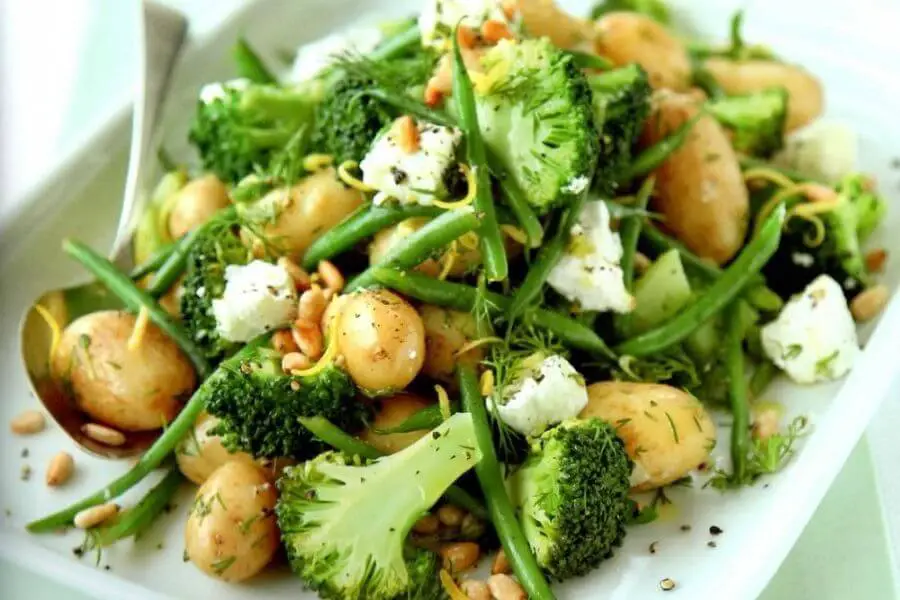 lemony,potato,broccoli and cheese salad